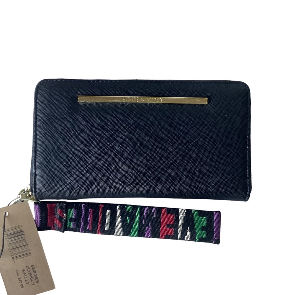 Steve Madden BZip Wallet Wristlet Black New